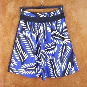 DIANE VON FURSTENBERG Womens Skirt Size 4 Blue Floral A-Line Pleated ZELIE